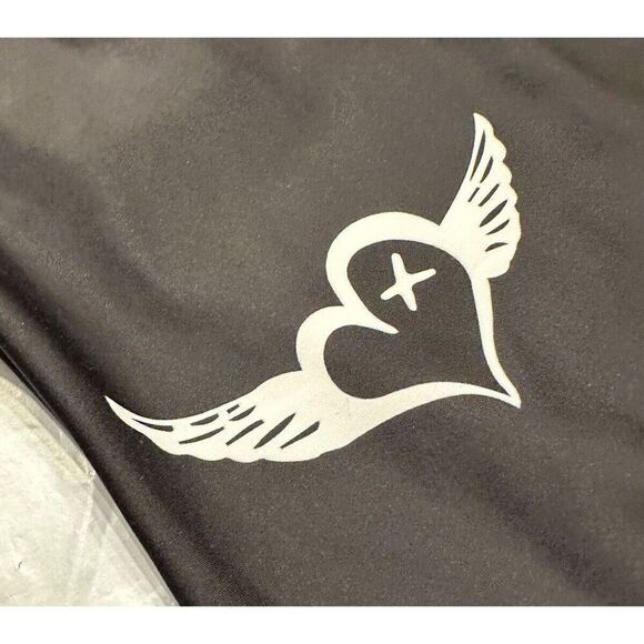 WEISSMAN Black Women’s 1 Piece Swim Suit White Angel Heart Size SA Leotard Bra - Picture 3 of 11